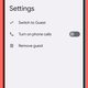Android guest mode screenshot